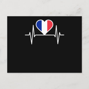 France Flag Heartbeat Postcard