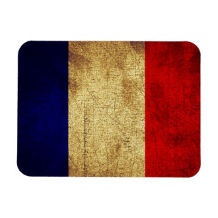 France Flag in Grunge Magnet
