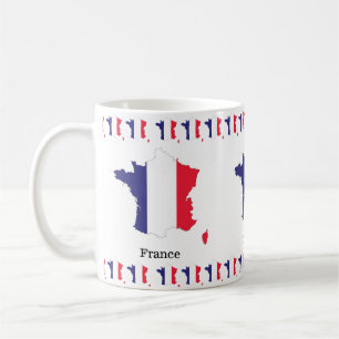 France Flag in Map Souvenir Design Coffee Mug