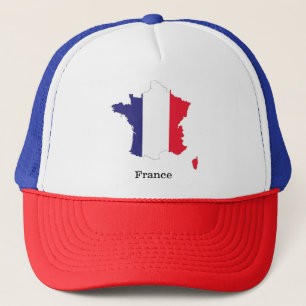 France Flag in Map Souvenir Design Trucker Hat