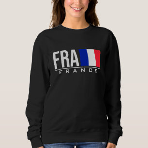 France Flag International Country Code Fra Sports  Sweatshirt