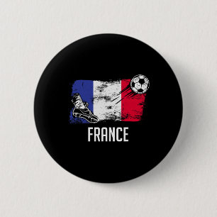 France Flag Jersey French Soccer Team French  6 Cm Round Badge