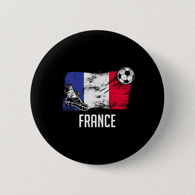France Flag Jersey French Soccer Team French  6 Cm Round Badge (Front)