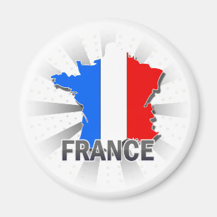 France Flag Map 2.0 Magnet