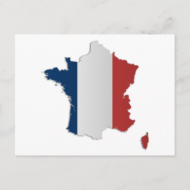 France Flag Map Postcard (Front)