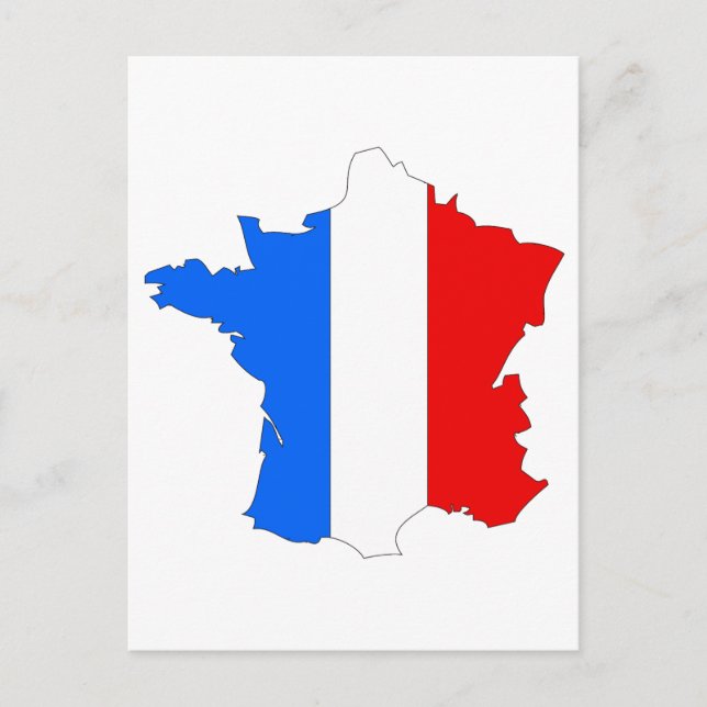 France flag map postcard (Front)