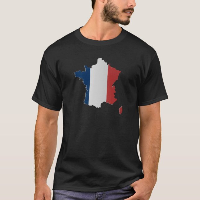 France Flag Map T-Shirt (Front)