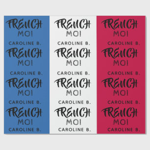 France flag & Monogram                          Wrapping Paper