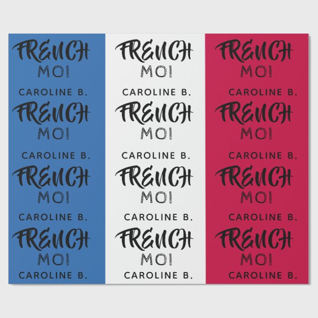 France flag & Monogram                          Wrapping Paper (Flat)