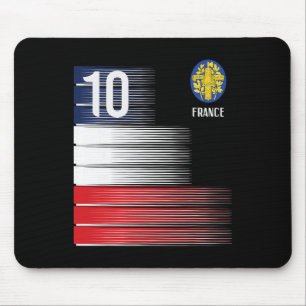 France Flag Number 10 French Soccer Men Women Boys Mouse Pad