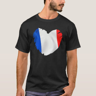 France Flag On Shape Of Heart French France T-Shirt