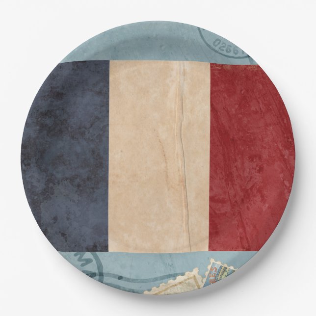 France Flag Paper Plates (Front)