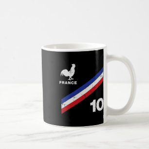 France Flag Rooster Number 10 Soccer Fan Men Women Coffee Mug
