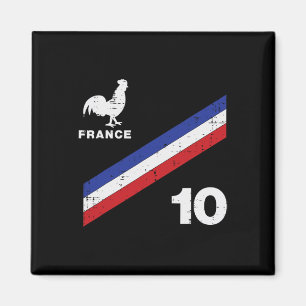 France Flag Rooster Number 10 Soccer Fan Men Women Magnet