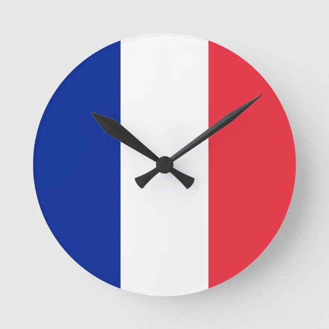 France Flag Round Clock (Front)