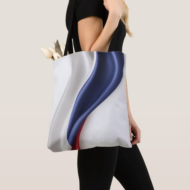France flag silk texture tote bag (Close Up)