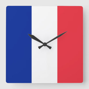 France Flag Square Wall Clock