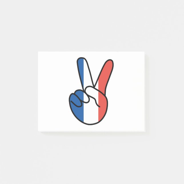 France Flag V Sign Post-it Notes (Front)