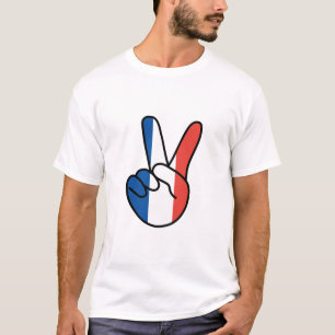 France Flag V Sign T-Shirt
