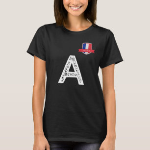 France France Human-Flag Letter A France blue T-Shirt