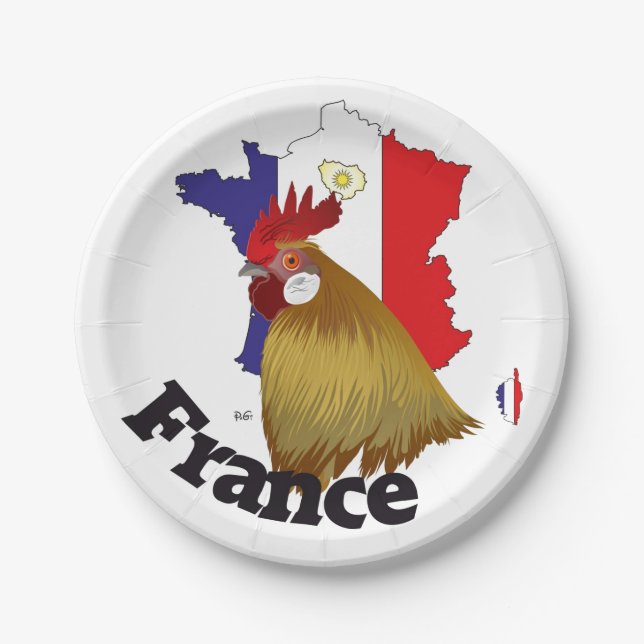 France Francia Teller Paper Plate (Front)