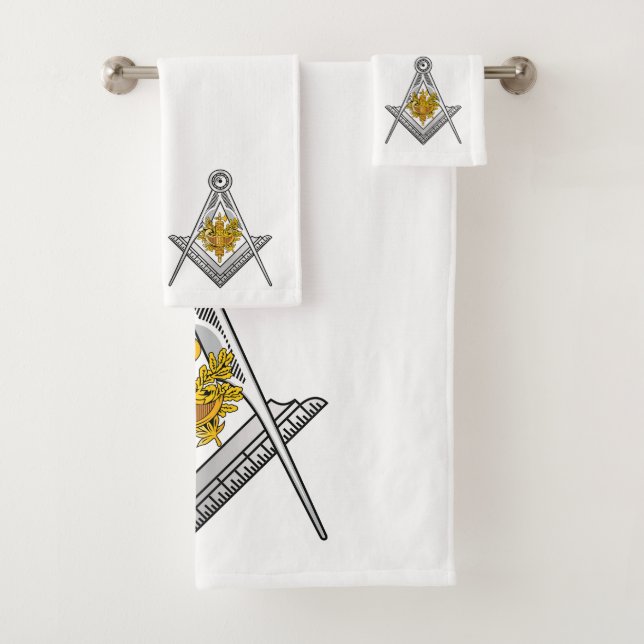 France freemasonry sign bath towel set (Insitu)