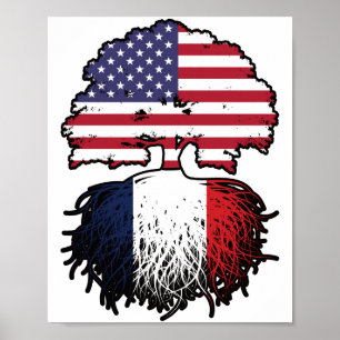 France French American USA United States America Poster