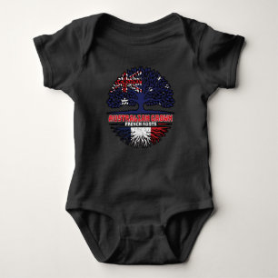 France French Australian Australia Tree Roots Flag Baby Bodysuit