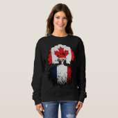 France French Canadian Canada Tree Roots Flag Sweatshirt (Front Full)