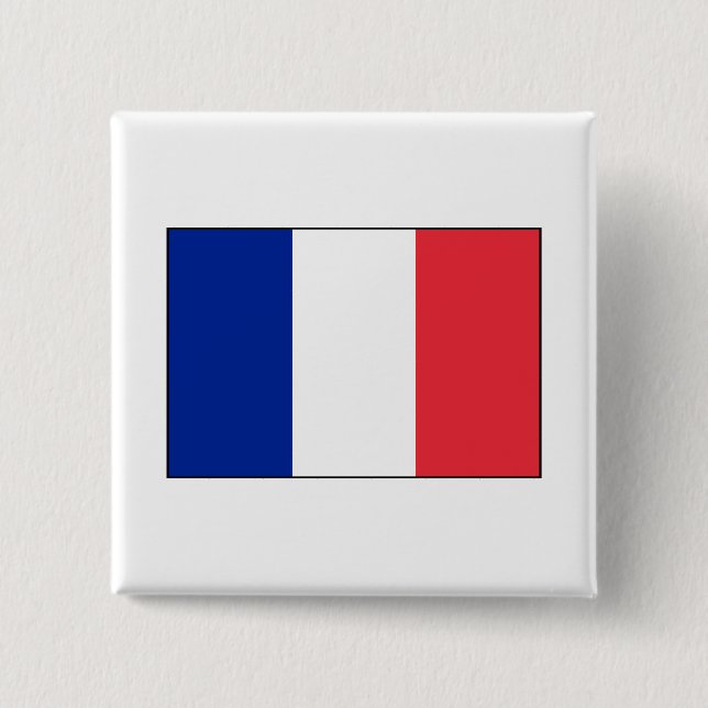 France – French Flag 15 Cm Square Badge (Front)