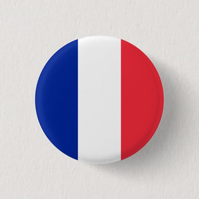 France (French) Flag 3 Cm Round Badge (Front)