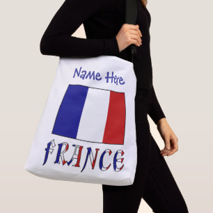France French Flag Blue Personalised  Crossbody Bag