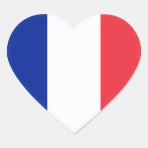 France (French) Flag Heart Sticker