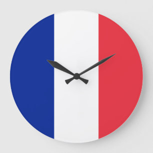 France (French) Flag Large Clock