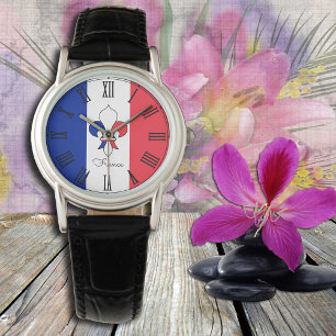 France & French Flag patriots / fashion watch