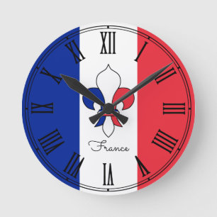 France & French Flag patriots / wall clock