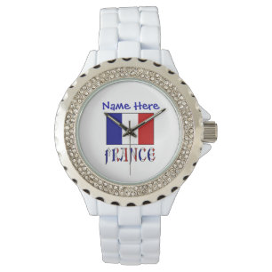 France French Flag Personalized Faceless Women's Watch