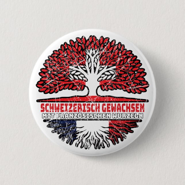 France French Swiss Baum 6 Cm Round Badge (Front)