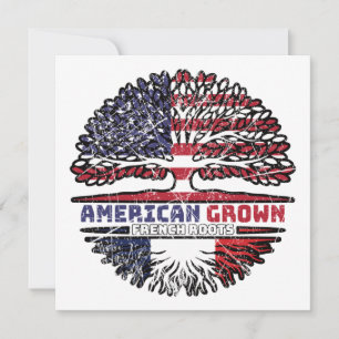 France French US American USA United States Tree Card