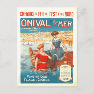 France French Vintage Beach Ocean Sea Travel Postcard