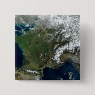 France from space 15 cm square badge