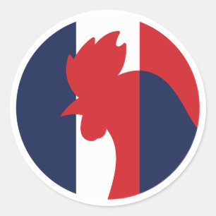 France Gallic Rooster French National Animal Flag Classic Round Sticker