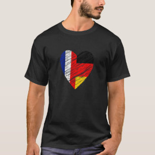 France Germany Heart German Flag French Flag Love  T-Shirt