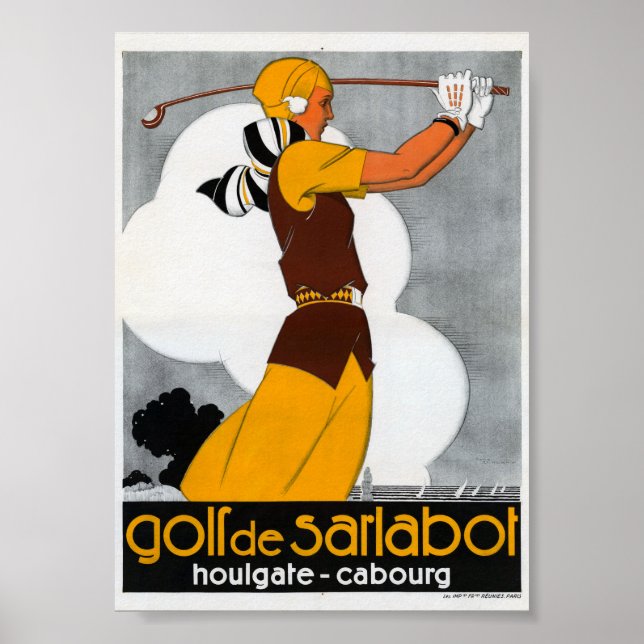 France Golf Vintage Advertising Poster Restored (Front)