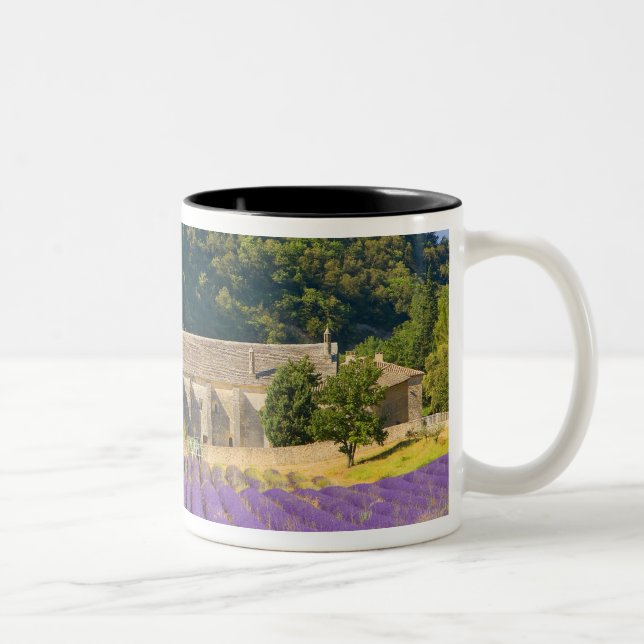 France, Gordes. Cistercian monastery of Two-Tone Coffee Mug (Right)