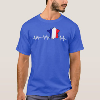 France Heartbeat Flag Pulse French Nationality T-Shirt