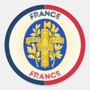 France Heritage Emblem Classic Round Sticker