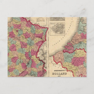 France Holland and Belgium Postcard