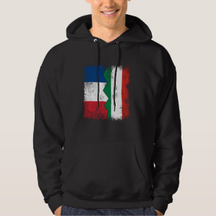 France Hungary Flags Half Hungarian French Roots V Hoodie