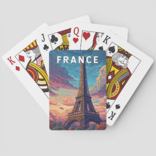 France Illustration Travel Art Vintage Playing Cards